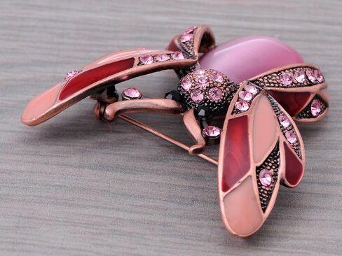 Alilang Peridot Crystal Rhinestone Ladybug Fly Insect Fashion Jewelry Brooch Pin in Saudi Arabia
