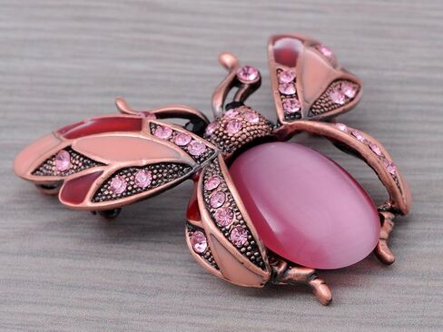Alilang Peridot Crystal Rhinestone Ladybug Fly Insect Fashion Jewelry Brooch Pin in Saudi Arabia