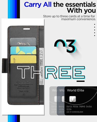 حافظة AICase متوافقة مع حافظة هاتف iphone 15 مع [حجب RFID] حافظة جلدية قابلة للطي وإغلاق مغناطيسي قوي وغطاء واقٍ وحامل بطاقة الائتمان ومسند للرجال والنساء متوافق مع هاتف iphone 15_6.1"_5 in Saudi Arabia