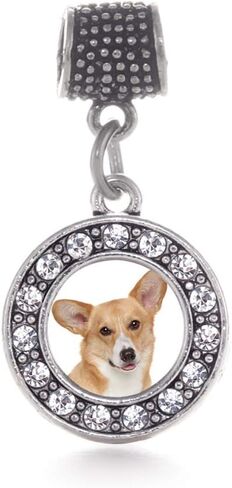 Inspired Silver - Silver Circle Charm for Bracelet with Cubic Zirconia Jewelry in Saudi Arabia
