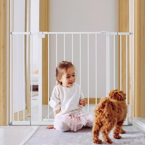30.3"-41.7" Baby Gate for Stairs, Easy to Install Dog Gate,Auto Close Retractable Baby Gates,Pressure Mounted Baby Gate,for Pet Gate at Doorways,Sturdy Baby Gate for Stairs,30" Tall, White in Saudi Arabia