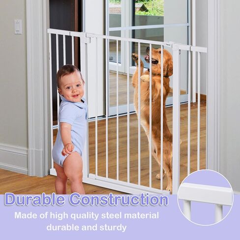 30.3"-41.7" Baby Gate for Stairs, Easy to Install Dog Gate,Auto Close Retractable Baby Gates,Pressure Mounted Baby Gate,for Pet Gate at Doorways,Sturdy Baby Gate for Stairs,30" Tall, White in Saudi Arabia