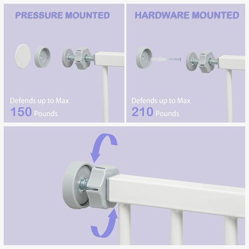 30.3"-41.7" Baby Gate for Stairs, Easy to Install Dog Gate,Auto Close Retractable Baby Gates,Pressure Mounted Baby Gate,for Pet Gate at Doorways,Sturdy Baby Gate for Stairs,30" Tall, White in Saudi Arabia