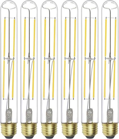 8.9 بوصة 6W T10 E26 مصابيح أنبوبية LED 60 وات مكافئة، عكس الضوء 2700K T10 لمبات إضاءة طويلة بيضاء دافئة 600LM، مصابيح إضاءة عتيقة مزخرفة بأنبوب شفاف عتيق لمصابيح المكتب، شمعدانات الحائط in Kuwait