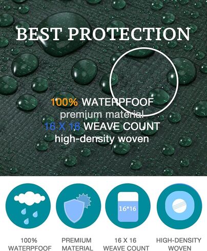 FoundGo 6′X 8′Heavy Duty Tarps 16mil, Super Thick Tarp Cover Waterproof Poly Tarpaulin with Grommets UV Resistant for Canopy, Roof Tent, Boat, Patio, RV, Pool or Camping（white） in Saudi Arabia
