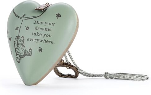 DEMDACO Art Hearts Collection Always in My Heart Angel Wings Slate Grey 3.5 x 3.5 Metal Musical Art Heart with Decorative Key in Kuwait