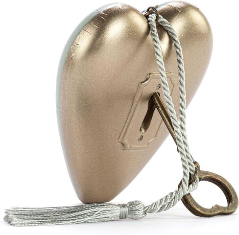 DEMDACO Art Hearts Collection Always in My Heart Angel Wings Slate Grey 3.5 x 3.5 Metal Musical Art Heart with Decorative Key in Kuwait