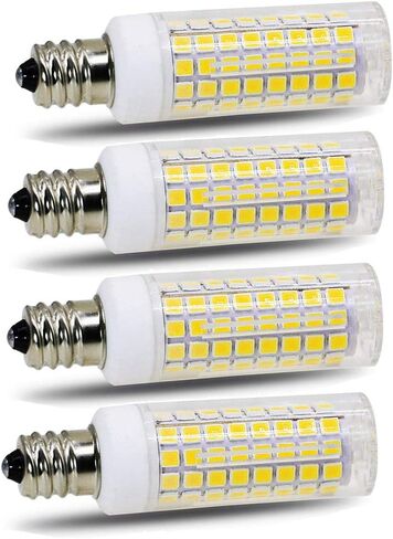 e11 led لمبة 75w 100w استبدال لمبات الهالوجين، jd t4 e11 قاعدة الشمعدانات الصغيرة 110v 120v 130 مصابيح إضاءة إدخال الجهد، حزمة من 4 (ضوء النهار 6000k) in Saudi Arabia