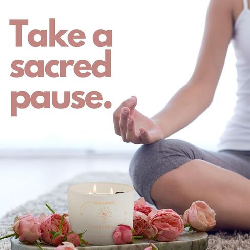 Crystal Manifestation Candle, Attract Love & Abundance | Rose Quartz | Clear Quartz | Obsidian | 3 Cotton Wicks | Meditation Candle | Healing Crystal Candle | Candles with Crystals Inside in Saudi Arabia