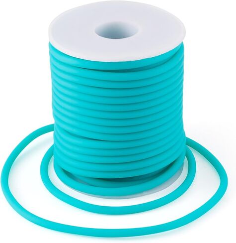 Beadthoven 32Yards Mix Color Hollow Pipe Rubber Tubing Cords 2mm Rubber Tube Knitting Barber Cord Set for Stitch Savers, Silicone Tube Pipes for DIY Bracelet Necklace Beading Jewelry Making 1mm Hole in Saudi Arabia