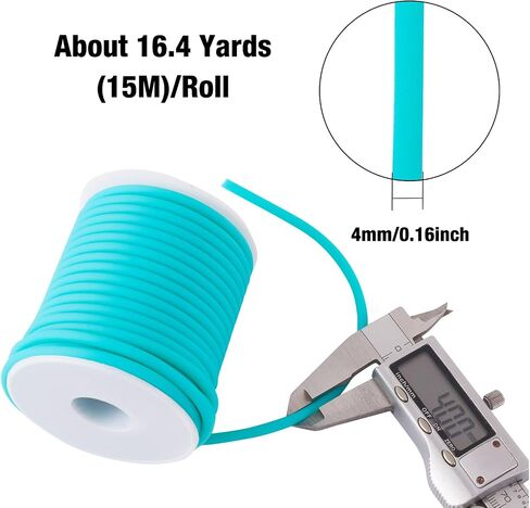 Beadthoven 2mm Hollow Pipe Rubber Tube Cords, 54.68Yards Barber Cord for Knitting Stitch Holder, Tubing Rubber Cord with Spool for Bracelet Jewelry Making DIY Crafts 1mm Hole - White in Saudi Arabia