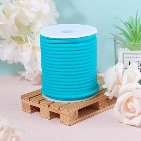 Beadthoven 2mm Hollow Pipe Rubber Tube Cords, 54.68Yards Barber Cord for Knitting Stitch Holder, Tubing Rubber Cord with Spool for Bracelet Jewelry Making DIY Crafts 1mm Hole - White in Saudi Arabia