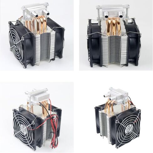 طقم مبرد تبريد أشباه الموصلات 60 وات 12 فولت، مبرد بلتييه TEC1-12706 DIY مع مروحة تبريد مزدوجة + مضخة وأنبوب غاطسة 12 فولت 3 وات + محرك إمداد طاقة بمفتاح 12 فولت 10 أمبير + مقياس حرارة مع مسبار in Kuwait