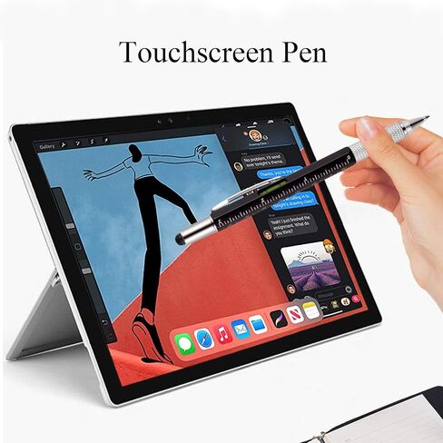 4 Pcs Multitool Pen Gifts for Men, 6 in 1 Cool Gadget with Ruler, Level, Screwdriver, Stylus, Ballpoint Pen, Unique Gift for Christmas, Father's Day, Valentine, Birthday in Saudi Arabia