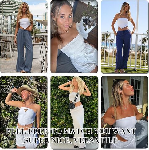 ملابس نسائية صيفية مثيرة مكونة من قطعتين من Famulily قطع علوية قصيرة بدون ظهر وسروال قصير من الكتان طقم إجازة من قطعتين in Kuwait