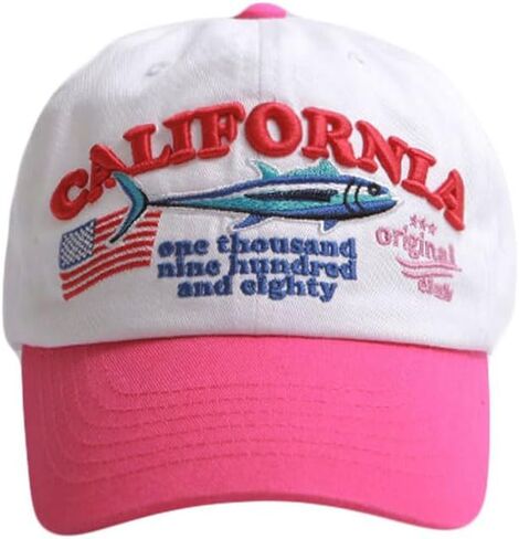 قبعة بيسبول من ويذموونز كاليفورنيا مطرزة بالأسماك من القطن، قبعات للآباء قابلة للتعديل TR11522 in Kuwait