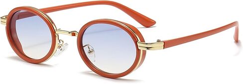 نظارات شمسية كلاسيكية Steampunk Ovel للنساء والرجال بإطار شبه معدني نظارات هيب هوب بانك UV400 in Kuwait