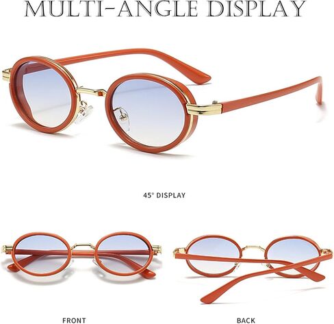 نظارات شمسية كلاسيكية Steampunk Ovel للنساء والرجال بإطار شبه معدني نظارات هيب هوب بانك UV400 in Kuwait