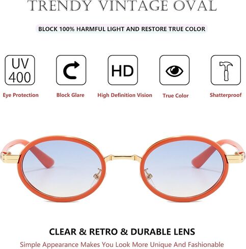 نظارات شمسية كلاسيكية Steampunk Ovel للنساء والرجال بإطار شبه معدني نظارات هيب هوب بانك UV400 in Kuwait