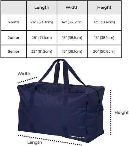 Winnwell Basic Carry Hockey Bag - Large Heavy Duty Sports Equipment Storage Bag - Multiple Sizes Bag For Hockey Player Gear in Saudi Arabia