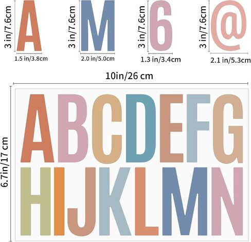 186 PCS 12 Pieces 3-inch Letter Stickers Vinyl Alphanumeric Stickers for Car Wall Stickers, Classroom Doors and Windows, Home Decoration, Mailbox Exhibitions, School Decoration, DIY in Saudi Arabia
