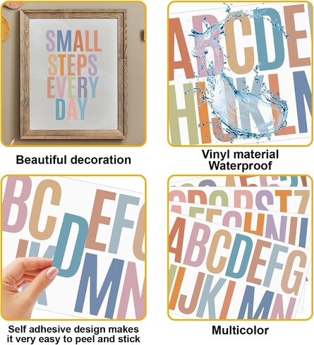 186 PCS 12 Pieces 3-inch Letter Stickers Vinyl Alphanumeric Stickers for Car Wall Stickers, Classroom Doors and Windows, Home Decoration, Mailbox Exhibitions, School Decoration, DIY in Saudi Arabia