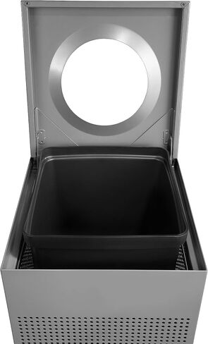 Rubbermaid Commercial Products Silhouettes Trash Can, 20-Gallon, Black, Steel Modern Look, Heavy Gauge Garbage Can/Waste Basket for Outdoor/Indoor Spaces in Saudi Arabia