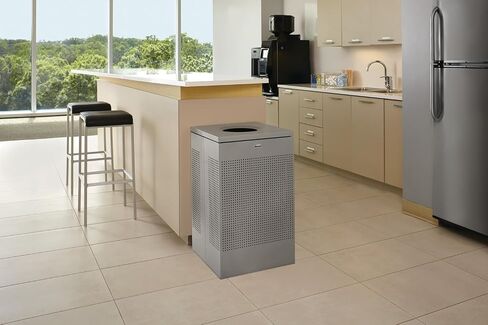 Rubbermaid Commercial Products Silhouettes Trash Can, 20-Gallon, Black, Steel Modern Look, Heavy Gauge Garbage Can/Waste Basket for Outdoor/Indoor Spaces in Saudi Arabia