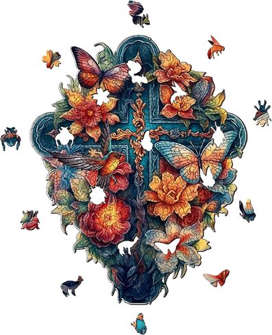 Wooden Puzzles for Adults, Unique Puzzles for Adults, Irregular Animal Shaped Wooden Jigsaw Puzzles, Creative Birthday Gift, Fun Family Game, 11.8 x 9.1 inch, Butterfly in Saudi Arabia