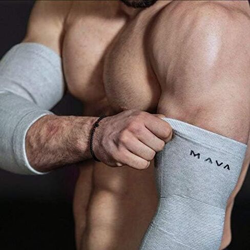 Mava Sports Elbow Sleeve Weightlifting Bamboo Elbow Brace Compression Support Sleeve for Tendonitis, Tennis, Golf Elbow Treatment - Reduce Elbow Joint Pain in Saudi Arabia