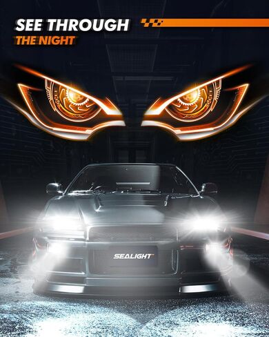 SEALIGHT 9006/HB4 Light Bulbs Fog Light Bulbs, 22000LM Super Bright 9006 Bulbs, 1:1 Mini Size Plug and Play or Fog Lights, Packs of 2 in Saudi Arabia
