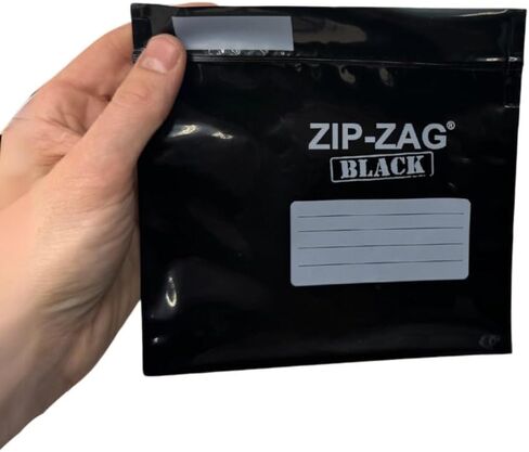 Zip Zag Bags Black 10x Half Pound Bags - Airtight Bags, Resealable, Reusable, Anti-Puncture, Washable, Food Safe, Treated for no Static, for Dry Herbs and Spices in Saudi Arabia