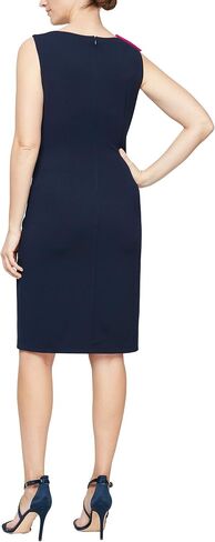 S.L. Fashions Women's Short Sleeveless Stretch Sheath Dress with Shoulder Ribbon in Saudi Arabia