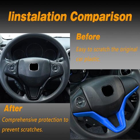 ألياف الكربون عجلة القيادة لوحة غطاء الكسوة ملصق اكسسوارات السيارات الداخلية الديكور لوحة صب الزخارف لهوندا HRV 2016 2017 2018 2019 2020 2021 2022 in Kuwait