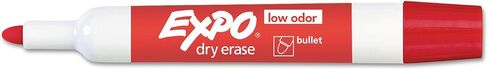 Expo Low-Odor Dry Erase Markers, Bullet Tip,Red, 24-Count in Saudi Arabia