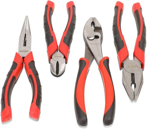 DNA Motoring TOOLS-00065 2 Piece Groove Joint Plier Set - Hardened Jaws Plier w/Heat-Treated Teeth, PVC Grips, Satin Finish in Saudi Arabia