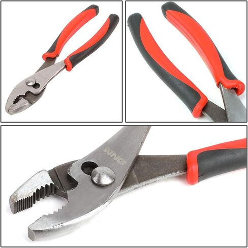 DNA Motoring TOOLS-00065 2 Piece Groove Joint Plier Set - Hardened Jaws Plier w/Heat-Treated Teeth, PVC Grips, Satin Finish in Saudi Arabia