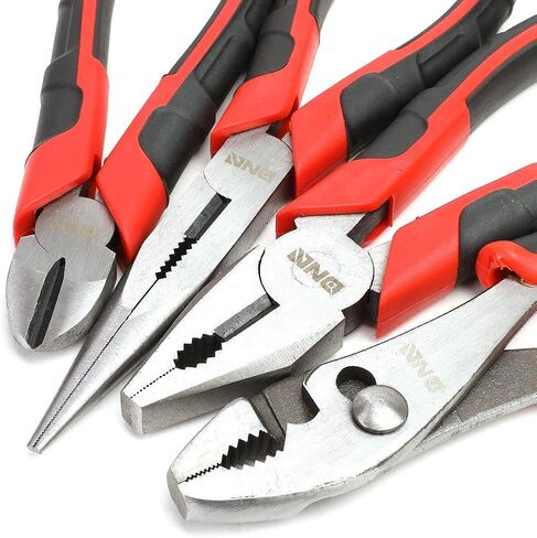DNA Motoring TOOLS-00065 2 Piece Groove Joint Plier Set - Hardened Jaws Plier w/Heat-Treated Teeth, PVC Grips, Satin Finish in Saudi Arabia
