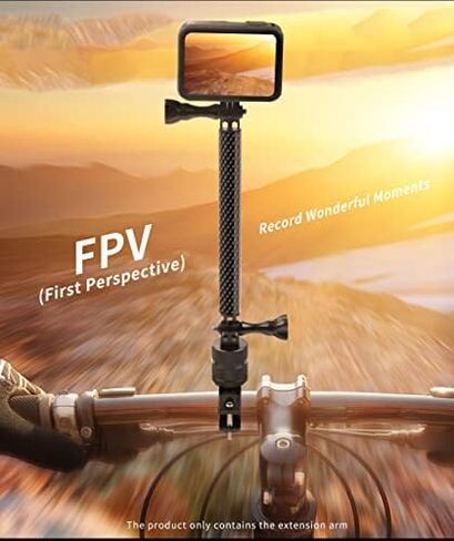 خوذة FEICHAO قابلة للتركيب على عمود الذراع من ألياف الكربون متوافقة مع Gopro 9/MAX/8/7/6، Insta360 One R، DJI Osmo Action، EK7000 4K (98 مم / 3.86 بوصة) in Saudi Arabia