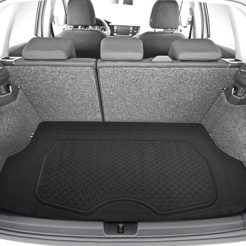 FH Group Semi-Custom Liners Trimmable All Weather Full Set Car Floor Mats with Premium Trimmable All Season Cargo Liner - Universal Fit for Cars Trucks and SUVs (Gray) in Kuwait