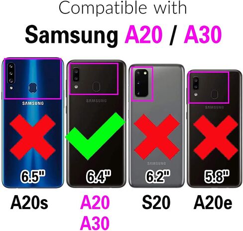 Asuwish متوافق مع حافظة محفظة Samsung Galaxy A20 A30 وواقي شاشة من الزجاج المقوى وحامل بطاقات قلاب على شكل زهرة وغطاء هاتف خلوي لهاتف Glaxay M10s A 20 30 Gaxaly 20A SM A205G Women Purple in Kuwait