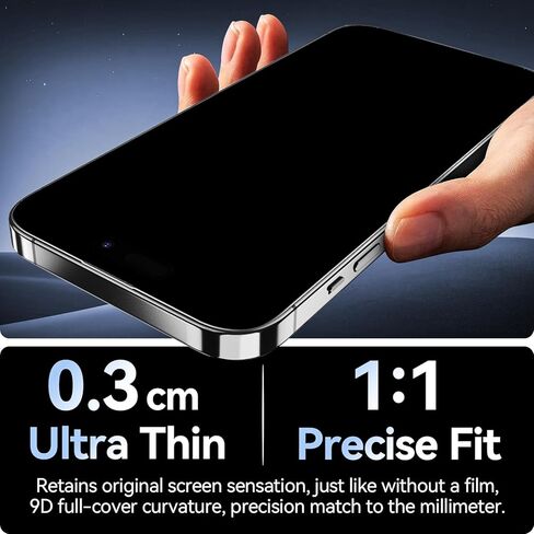 IPROKKO 2 Pack iPhone 14 Pro Privacy Screen Protector (2022-6.1 بوصة)، [مجموعة المحاذاة التلقائية] 9H زجاج مقوى HD مضاد للتجسس فيلم أمان خاص متوافق مع iPhone 14Pro in Kuwait