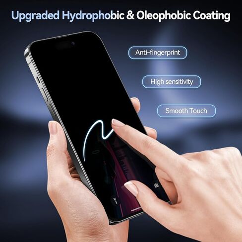 IPROKKO 2 Pack iPhone 14 Pro Privacy Screen Protector (2022-6.1 بوصة)، [مجموعة المحاذاة التلقائية] 9H زجاج مقوى HD مضاد للتجسس فيلم أمان خاص متوافق مع iPhone 14Pro in Kuwait