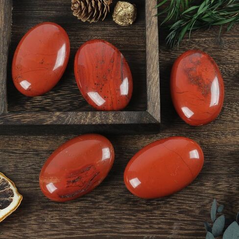 Africa Bloodstone Oval Polished Worry Stones, Natural Oval Healing Palm Pocket Stone Indoor Fountain Stones Massage Energy Crystal in Kuwait