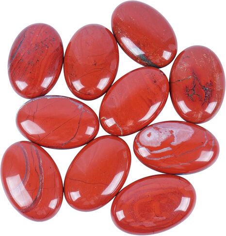 Africa Bloodstone Oval Polished Worry Stones, Natural Oval Healing Palm Pocket Stone Indoor Fountain Stones Massage Energy Crystal in Kuwait