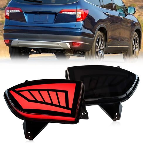 عاكسات المصد الخلفي LED باللون الأحمر مصابيح ضوء الفرامل الخلفية المتوافقة مع Honda Pilot 2019 2020 2021 2022 EX EX-L Touring Accessories in Kuwait