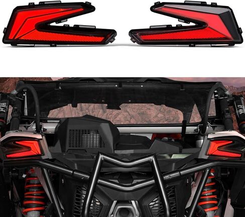 HAKA TOUGH LED أضواء خلفية يسار لملحقات Can Am Maverick X3 2017-2024، المصابيح الخلفية لـ Can Am X3 XDS XRS Max Turbo R، مصابيح ذيل جانبية للركاب قطعة واحدة in Kuwait