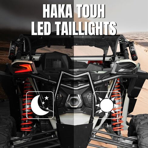 HAKA TOUGH LED أضواء خلفية يسار لملحقات Can Am Maverick X3 2017-2024، المصابيح الخلفية لـ Can Am X3 XDS XRS Max Turbo R، مصابيح ذيل جانبية للركاب قطعة واحدة in Kuwait