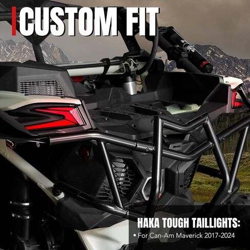 HAKA TOUGH LED أضواء خلفية يسار لملحقات Can Am Maverick X3 2017-2024، المصابيح الخلفية لـ Can Am X3 XDS XRS Max Turbo R، مصابيح ذيل جانبية للركاب قطعة واحدة in Kuwait
