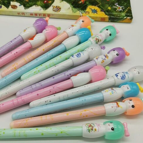 Baby bells Cartoon Small Fresh Japanese Doll colored gel pens, writing 0.38mm black ink roll pen (12PCS) in Saudi Arabia